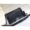 Chanel Caviar Leather Chevron Boy Flap Medium Bag Black/Silver