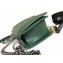 Chanel Caviar Leather Chevron Boy Flap Medium Bag Green/Silver