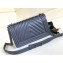 Chanel Caviar Leather Chevron Boy Flap Medium Bag Gray/Silver