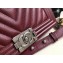 Chanel Caviar Leather Chevron Boy Flap Medium Bag Burgundy/Silver