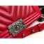 Chanel Caviar Leather Chevron Boy Flap Medium Bag Red/Silver