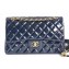 Chanel Patent Leather Jumbo Classic Flap Bag A1113 Navy Blue