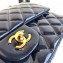 Chanel Patent Leather Jumbo Classic Flap Bag A1113 Navy Blue