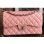 Chanel Patent Leather Jumbo Classic Flap Bag A1113 Pink