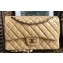 Chanel Patent Leather Jumbo Classic Flap Bag A1113 Beige