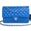 Chanel Lambskin Medium Classic Flap Bag A1112 Blue