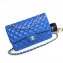 Chanel Lambskin Medium Classic Flap Bag A1112 Blue