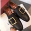 Bally Janelle Leather Flats Slippers Loafers Black