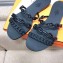 Hermes Chaine D'ancre Rivage Rubber Slipper Sandals Black