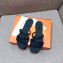 Hermes Chaine D'ancre Rivage Rubber Slipper Sandals Black