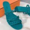 Hermes Chaine D'ancre Rivage Rubber Slipper Sandals Green