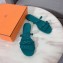 Hermes Chaine D'ancre Rivage Rubber Slipper Sandals Green