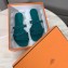 Hermes Chaine D'ancre Rivage Rubber Slipper Sandals Green