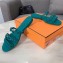 Hermes Chaine D'ancre Rivage Rubber Slipper Sandals Green