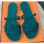 Hermes Chaine D'ancre Rivage Rubber Slipper Sandals Green