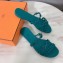 Hermes Chaine D'ancre Rivage Rubber Slipper Sandals Green