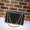 Gucci Padlock Medium Shoulder Bag 409486 Leather Black