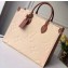 Louis Vuitton Monogram Empreinte Giant Onthego Tote Bag MM Creamy