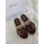 Dior Oblique CD Bow Canvas Espadrilles Slipper Sandals Burgundy 2020