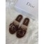 Dior Oblique CD Bow Canvas Espadrilles Slipper Sandals Burgundy 2020