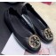 Tory Burch Minnie Travel Ballet Flats in Soft Napa Leather Black/Gold