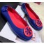 Tory Burch Minnie Travel Ballet Flats in Soft Napa Leather Blue/Red