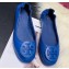 Tory Burch Minnie Travel Ballet Flats in Soft Napa Leather Blue
