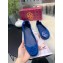 Tory Burch Minnie Travel Ballet Flats in Soft Napa Leather Blue