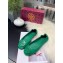 Tory Burch Minnie Travel Ballet Flats in Soft Napa Leather Green