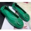 Tory Burch Minnie Travel Ballet Flats in Soft Napa Leather Green