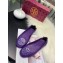 Tory Burch Minnie Travel Ballet Flats in Soft Napa Leather Purple