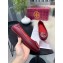 Tory Burch Minnie Travel Ballet Flats in Soft Napa Leather Burgundy/Red