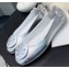 Tory Burch Minnie Travel Ballet Flats in Soft Napa Leather Silver