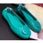 Tory Burch Minnie Travel Ballet Flats in Soft Napa Leather Lake Green