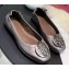 Tory Burch Minnie Travel Ballet Flats in Soft Napa Leather Crinkled Gun Color