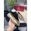 Tory Burch Minnie Travel Ballet Flats in Soft Napa Leather Crinkled Gold