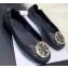 Tory Burch Minnie Travel Ballet Flats in Soft Quilted Napa Leather Black/Gold
