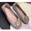 Tory Burch Minnie Travel Ballet Flats in Soft Quilted Napa Leather Taro