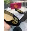 Tory Burch Chelsea Patent Cap-Toe Ballet Flats Suede Black
