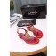 Dolce & Gabbana Nappa Leather Devotion Flip Flops Sandals Red 2020