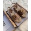Gucci Leather Platform 5.5cm Espadrilles Sandals Dusty Pink With Double G 2020
