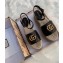 Gucci Leather Platform 5.5cm Espadrilles Sandals Black With Double G 2020