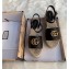 Gucci Leather Platform 5.5cm Espadrilles Sandals Black With Double G 2020