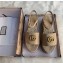 Gucci Leather Platform 5.5cm Espadrilles Sandals Nude With Double G 2020
