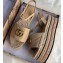 Gucci Leather Platform 5.5cm Espadrilles Sandals Nude With Double G 2020