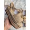 Gucci Leather Platform 5.5cm Espadrilles Sandals Nude With Double G 2020