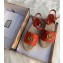 Gucci Leather Platform 5.5cm Espadrilles Sandals Red With Double G 2020