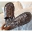 Louis Vuitton Monogram-embroidered Satin Homey Flat Mules Gun Color 2020
