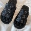 Louis Vuitton Monogram-embroidered Satin Homey Flat Mules Black 2020