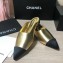 Chanel Lambskin and Satin Slippers Metallic Gold/Black 2020